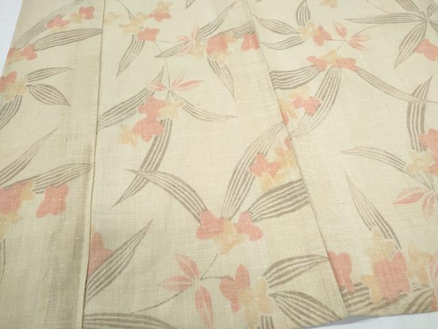 平和屋着物*夏物 小紋 紗 草花文 CABK0463th