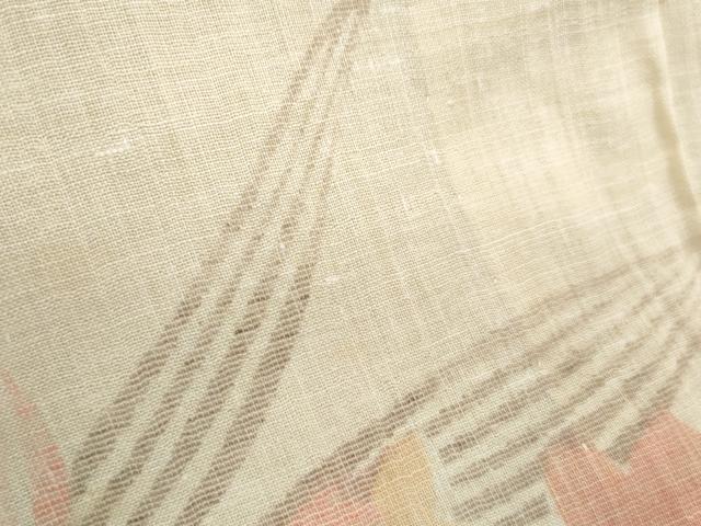 平和屋着物*夏物 小紋 紗 草花文 CABK0463th