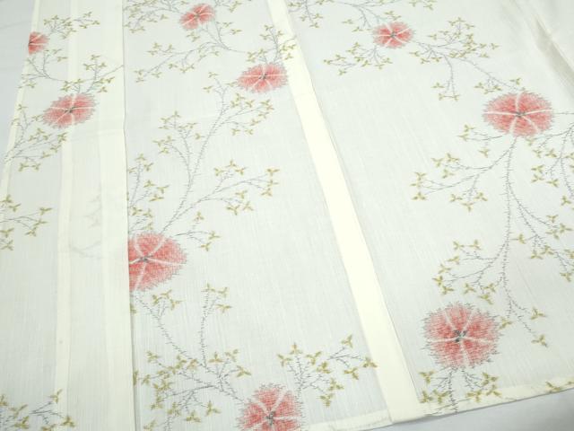 平和屋着物*夏物 小紋 紗 枝花文 洗える着物 CABK0466th