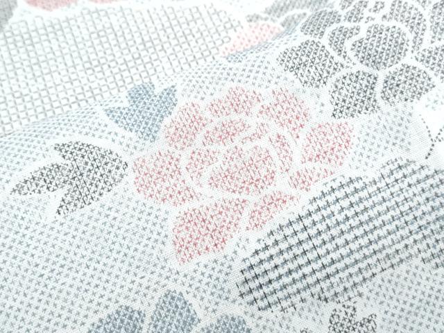 平和屋着物*夏物 小紋 紗 草花文 洗える着物 CABK0472th