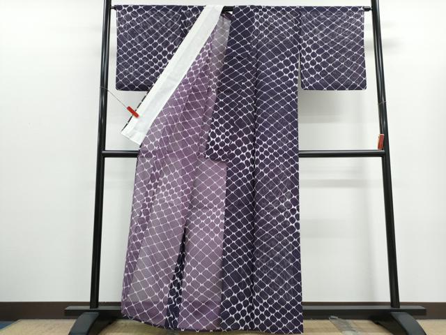 平和屋着物*夏物 小紋 絽 瓦文 洗える着物 CABK0476th