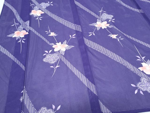 平和屋着物*夏物 小紋 絽 草花文 洗える着物 CABK0483th