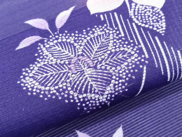 平和屋着物*夏物 小紋 絽 草花文 洗える着物 CABK0483th