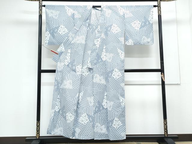 平和屋着物*夏物 小紋 紗 切嵌吉祥文 洗える着物 CABK0485th
