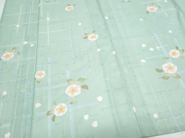 平和屋着物*夏物 小紋 絽 草花文 洗える着物 CABK0492th