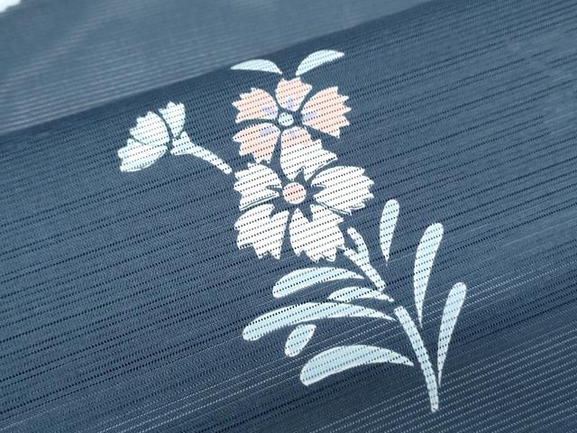 平和屋着物*夏物 小紋 絽 草花文 洗える着物 CABK0494th
