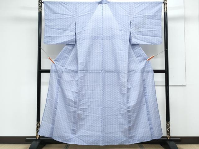 平和屋着物*夏物 小紋 絽 麻の葉文様 洗える着物 CABK0505th