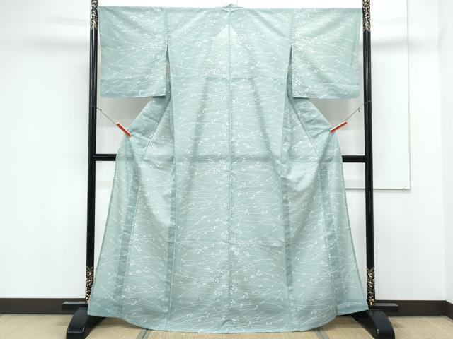 平和屋着物*夏物 小紋 絽 草葉文 洗える着物 CABK0508th