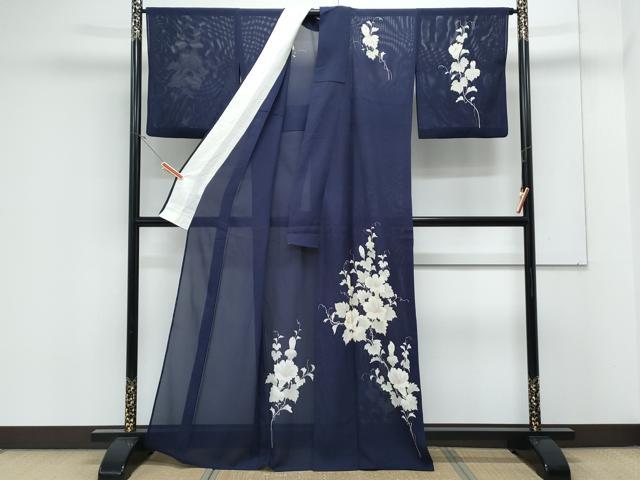 平和屋着物*夏物 訪問着 絽 草花文 正絹 逸品 CABK0512th