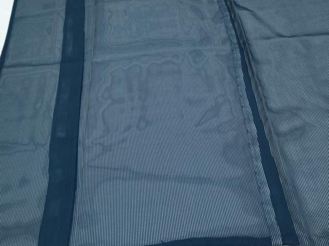 平和屋着物*夏物 色無地 縦絽 藍色 洗える着物 CABK0524th