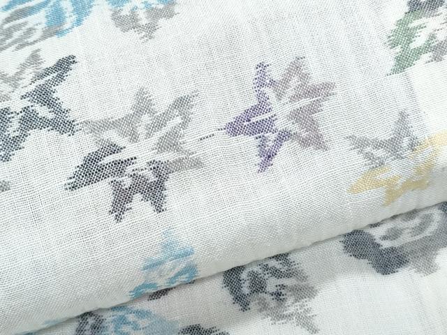 平和屋着物*夏物 本場小千谷ちぢみ 草花文 麻 逸品 CABK0528th