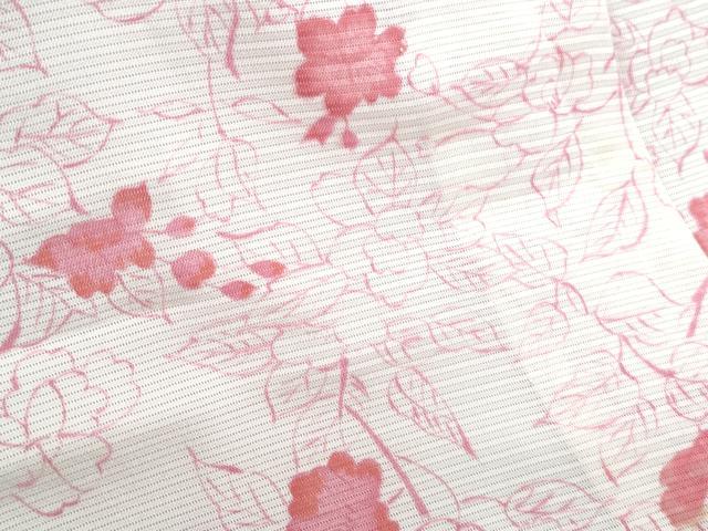 平和屋着物*夏物 小紋 絽 草花文 正絹 逸品 CABK0530th