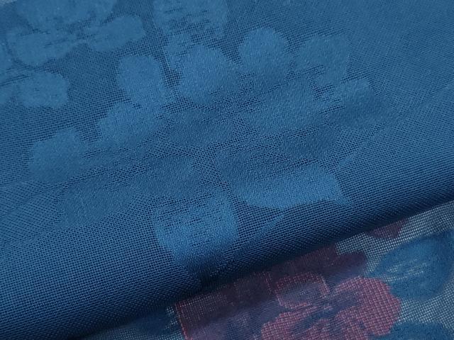 平和屋着物*夏物 小紋 紗 草花文 正絹 逸品 CABK0531th