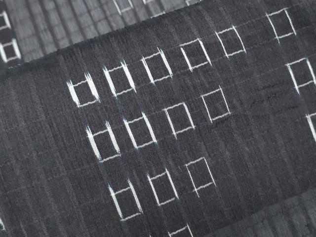 平和屋着物*夏物 お召 抽象紋様 黒地 正絹 逸品 CABK0538th
