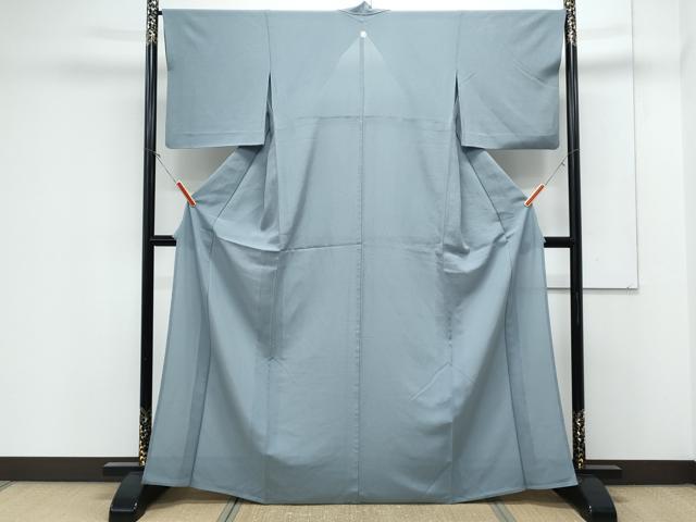平和屋着物*夏物 色無地 絽 灰青色 正絹 逸品 CABK0545th