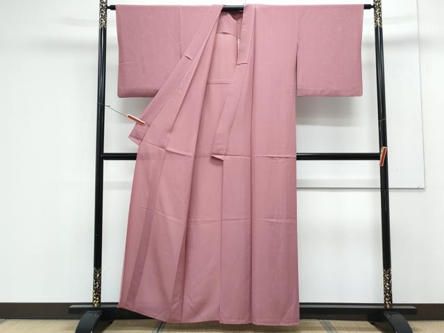 平和屋着物*夏物 色無地 絽 退紅色 正絹 逸品 CABK0548th