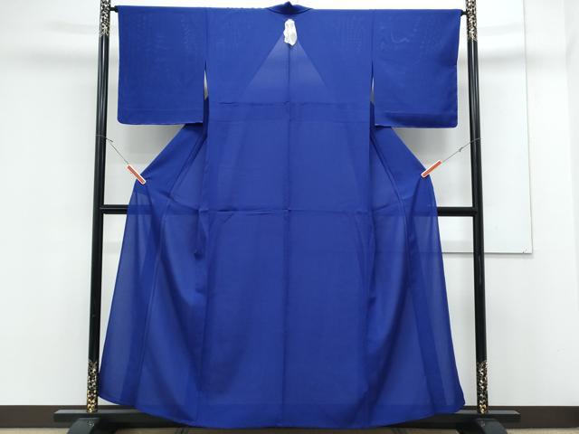 平和屋着物*夏物 色無地 絽 紺色 正絹 逸品 CABK0549th