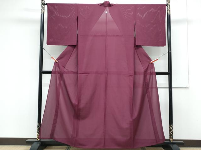 平和屋着物*夏物 色無地 絽 葡萄色 正絹 逸品 CABK0555th