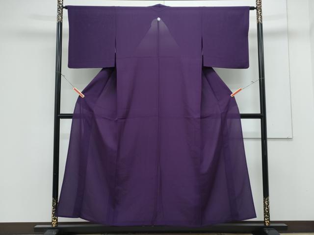 平和屋着物*夏物 色無地 絽 紫紺色 正絹 逸品 CABK0558th