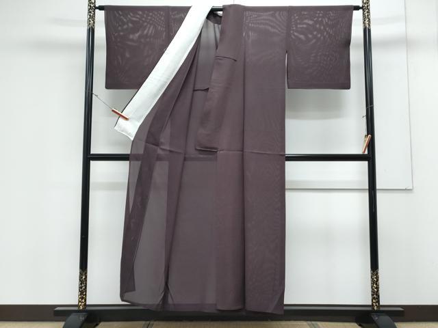 平和屋着物*夏物 色無地 絽 黒紅色 正絹 逸品 CABK0561th