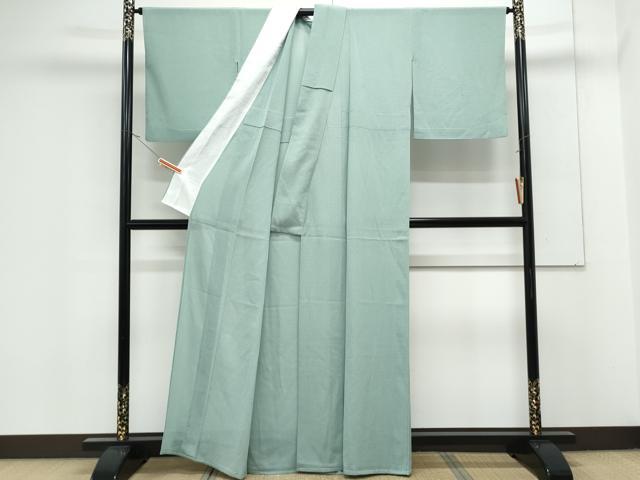平和屋着物*夏物 色無地 絽縮緬 薄青色 正絹 逸品 CABK0569th