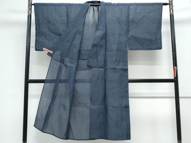 平和屋着物*夏物 男性 本場小千谷ちぢみ 褐返色 麻 逸品 CABK0576th