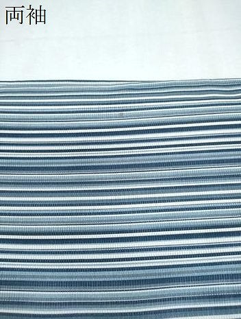 平和屋着物*夏物 小紋 絽 縞 伊と幸 五泉 反端付き 正絹 逸品 CABK0583th