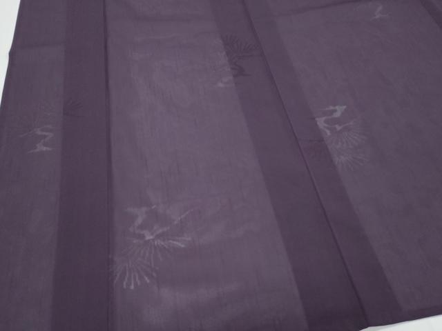 平和屋着物*夏物 色無地 松文紗 深紫色 正絹 逸品 CABK0600th
