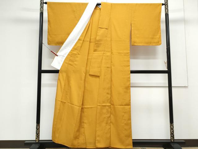 平和屋着物*夏物 色無地 絽縮緬 金茶色 洗える着物 CABK0605th