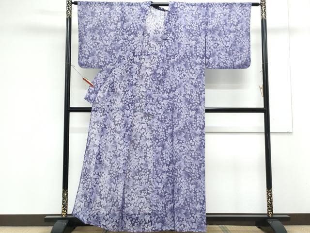 平和屋着物*夏物 小紋 紗 草花文 洗える着物 CABK0628th