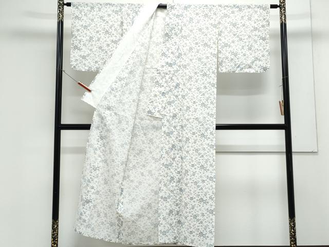 平和屋着物*夏物 小紋 紗 草花文 洗える着物 CABK0631th