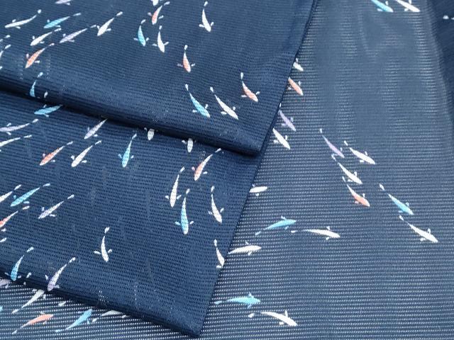 平和屋着物*夏物 小紋 絽 魚 洗える着物 CABK0641th