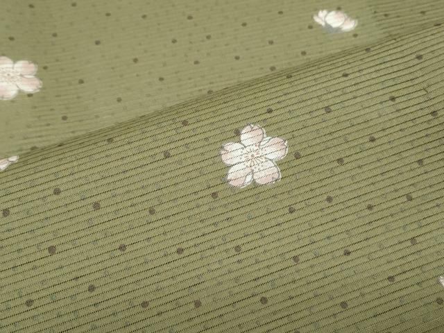 平和屋着物*夏物 小紋 絽 舞花文 洗える着物 CABK0644th