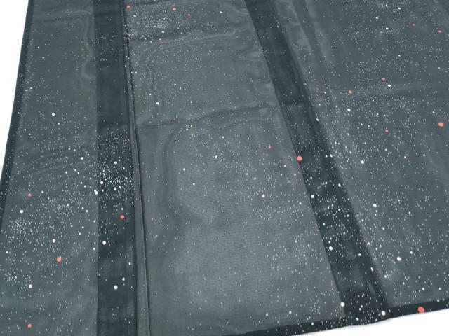 平和屋着物*夏物 小紋 絽 霞文 黒地 洗える着物 CABK0650th