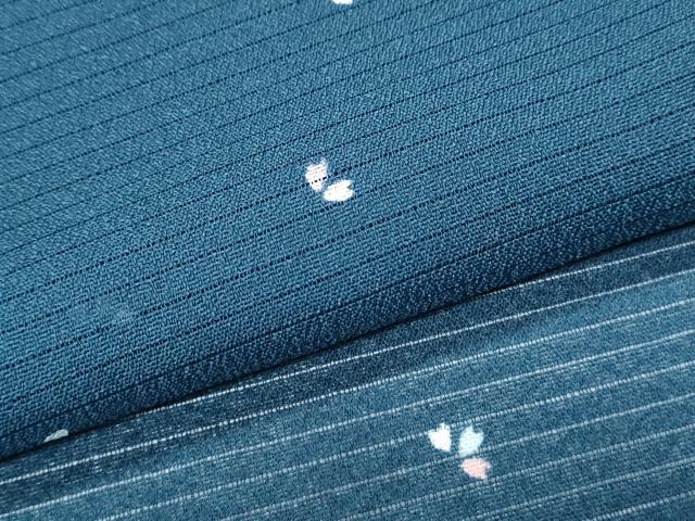 平和屋着物*夏物 小紋 絽縮緬 花丸文 洗える着物 CABK0651th