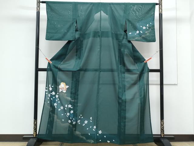 平和屋着物*夏物 訪問着 絽 童子 道長花文 金彩 洗える着物 CABK0656th