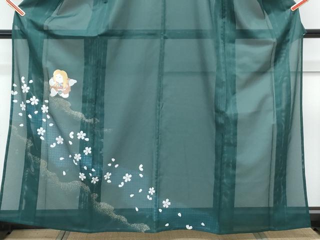 平和屋着物*夏物 訪問着 絽 童子 道長花文 金彩 洗える着物 CABK0656th