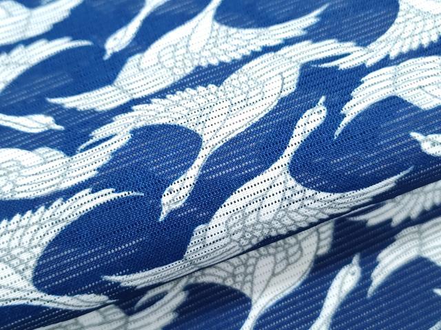 平和屋着物*夏物 小紋 絽 飛鶴文 洗える着物 CABK0666th
