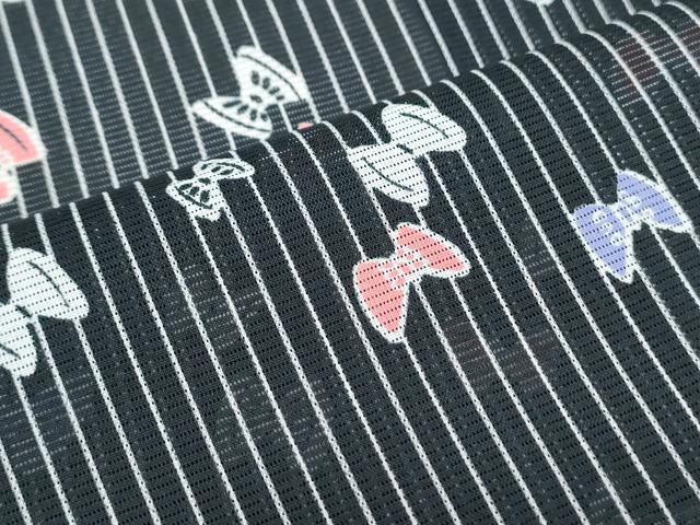 平和屋着物*夏物 小紋 絽 舞蝶間道 黒地 洗える着物 CABK0671th