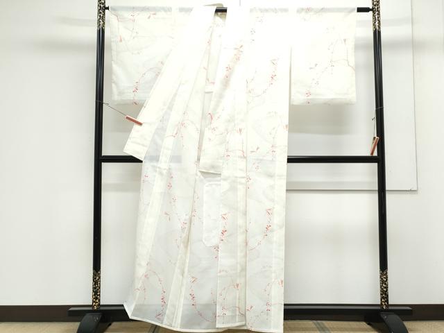 平和屋着物*夏物 小紋 絽 草花文 洗える着物 CABK0676th