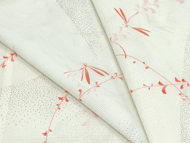 平和屋着物*夏物 小紋 絽 草花文 洗える着物 CABK0676th