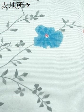 平和屋着物*夏物 小紋 絽 草花文 暈し染め 洗える着物 CABK0684th