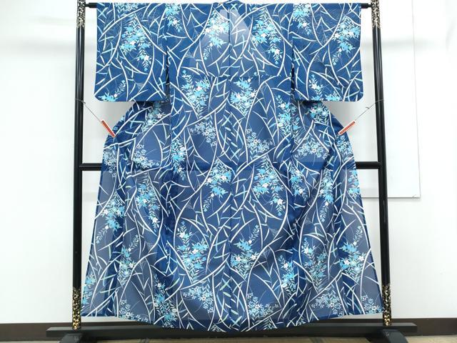 平和屋着物*夏物 小紋 絽 草花文 洗える着物 CABK0685th