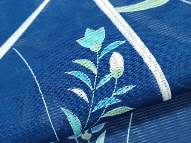 平和屋着物*夏物 小紋 絽 草花文 洗える着物 CABK0685th