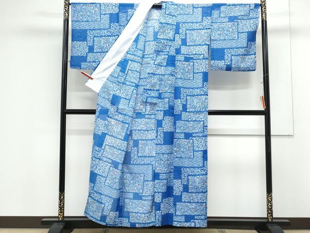 平和屋着物*夏物 小紋 絽 花蝶文 洗える着物 CABK0708th