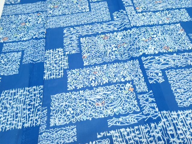 平和屋着物*夏物 小紋 絽 花蝶文 洗える着物 CABK0708th