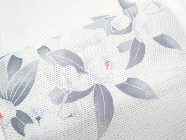 平和屋着物*夏物 小紋 絽 立涌草花文 洗える着物 CABK0709th