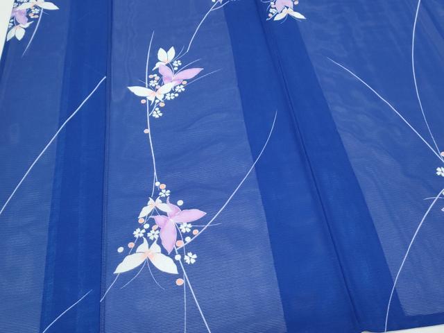 平和屋着物*夏物 小紋 絽 花蝶文 洗える着物 CABK0710th