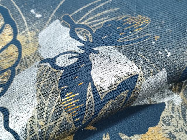 平和屋着物*夏物 訪問着 絽 竹屋町刺繍 花蝶文 金銀彩 正絹 逸品 CABK0738th