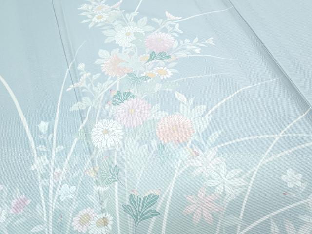 平和屋着物*夏物 訪問着 絽 友禅 草花文 正絹 逸品 CABK0746th